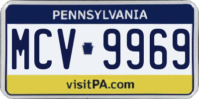PA license plate MCV9969