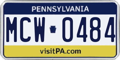 PA license plate MCW0484