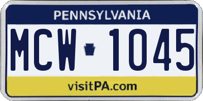 PA license plate MCW1045