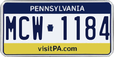 PA license plate MCW1184
