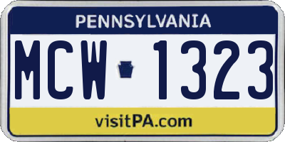 PA license plate MCW1323
