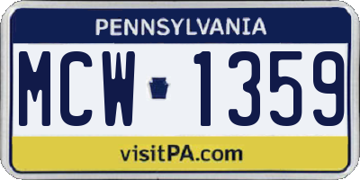 PA license plate MCW1359