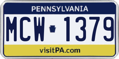 PA license plate MCW1379