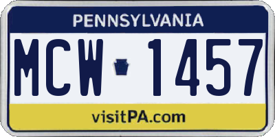 PA license plate MCW1457