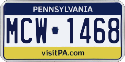 PA license plate MCW1468