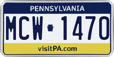 PA license plate MCW1470