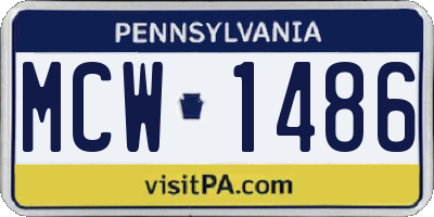 PA license plate MCW1486