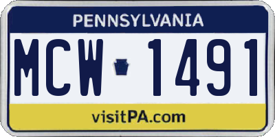 PA license plate MCW1491