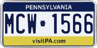 PA license plate MCW1566
