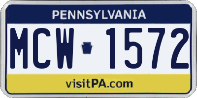 PA license plate MCW1572