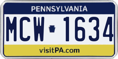 PA license plate MCW1634