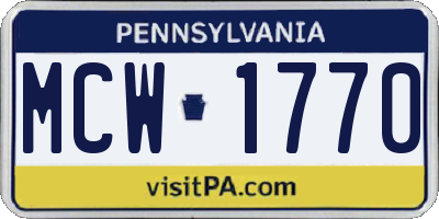 PA license plate MCW1770