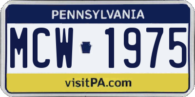 PA license plate MCW1975