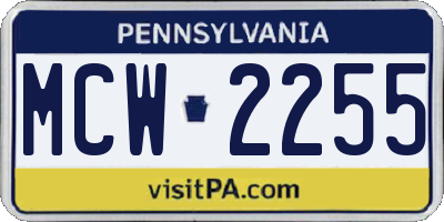 PA license plate MCW2255