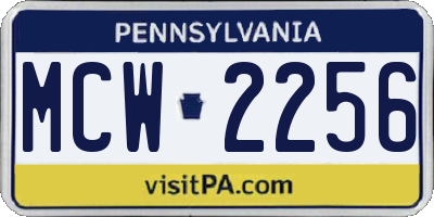 PA license plate MCW2256