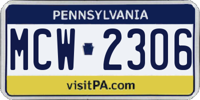 PA license plate MCW2306