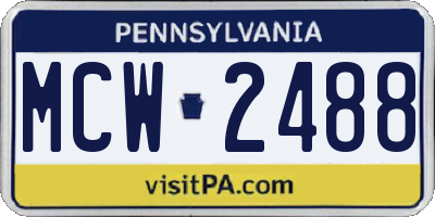 PA license plate MCW2488