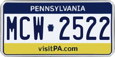 PA license plate MCW2522