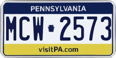 PA license plate MCW2573