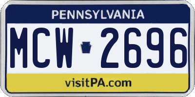 PA license plate MCW2696