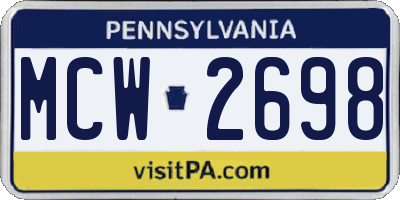 PA license plate MCW2698