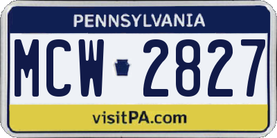 PA license plate MCW2827