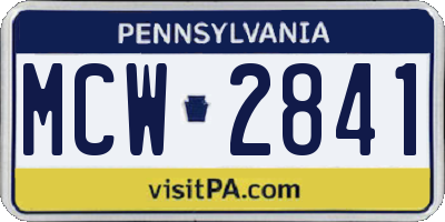 PA license plate MCW2841