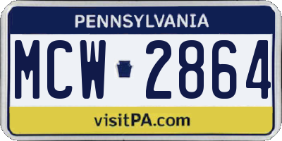 PA license plate MCW2864