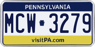 PA license plate MCW3279