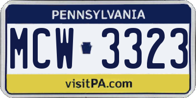PA license plate MCW3323