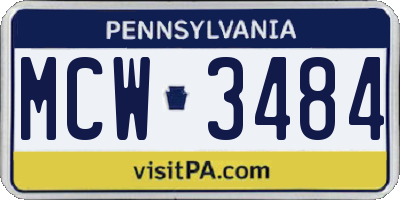 PA license plate MCW3484