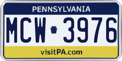 PA license plate MCW3976