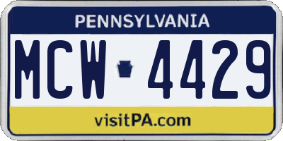 PA license plate MCW4429