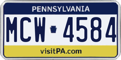PA license plate MCW4584