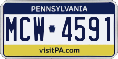 PA license plate MCW4591