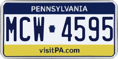 PA license plate MCW4595