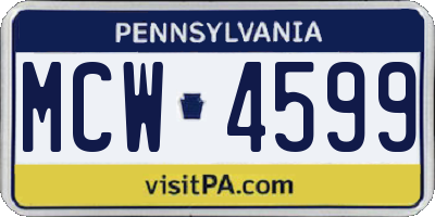 PA license plate MCW4599