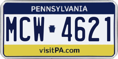 PA license plate MCW4621