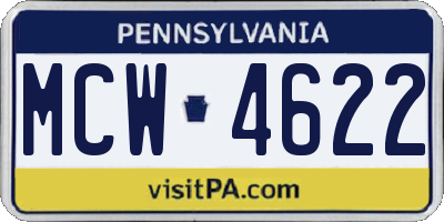 PA license plate MCW4622
