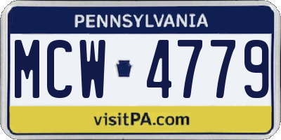 PA license plate MCW4779