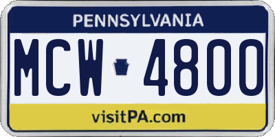 PA license plate MCW4800