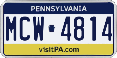 PA license plate MCW4814