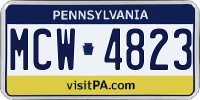 PA license plate MCW4823