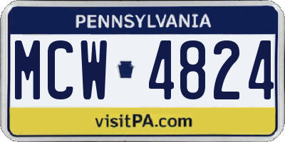 PA license plate MCW4824