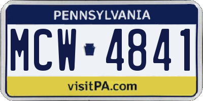 PA license plate MCW4841