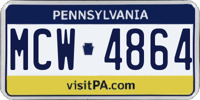 PA license plate MCW4864