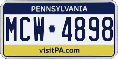 PA license plate MCW4898
