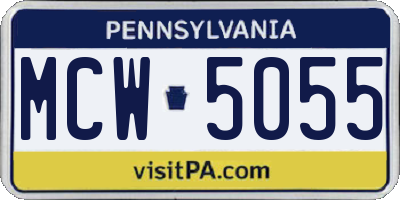 PA license plate MCW5055