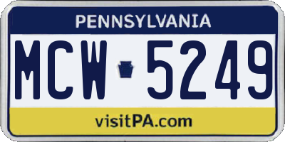 PA license plate MCW5249