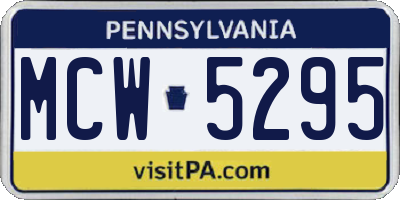 PA license plate MCW5295